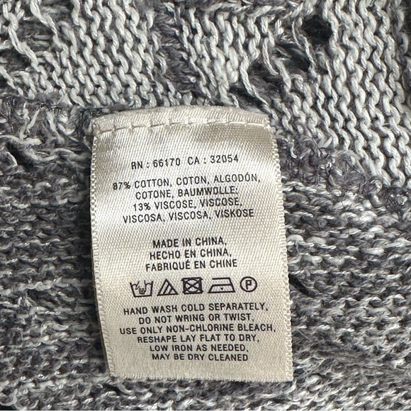 Anthropologie/Moth Open Front Waterfall Sweater Vest  Gray Draped - Picture 5 of 6